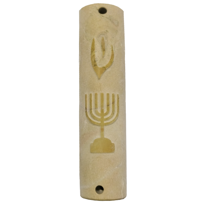 Mezuzá de piedra de Jerusalen con sello mesianico